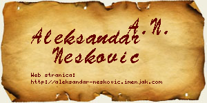 Aleksandar Nešković vizit kartica